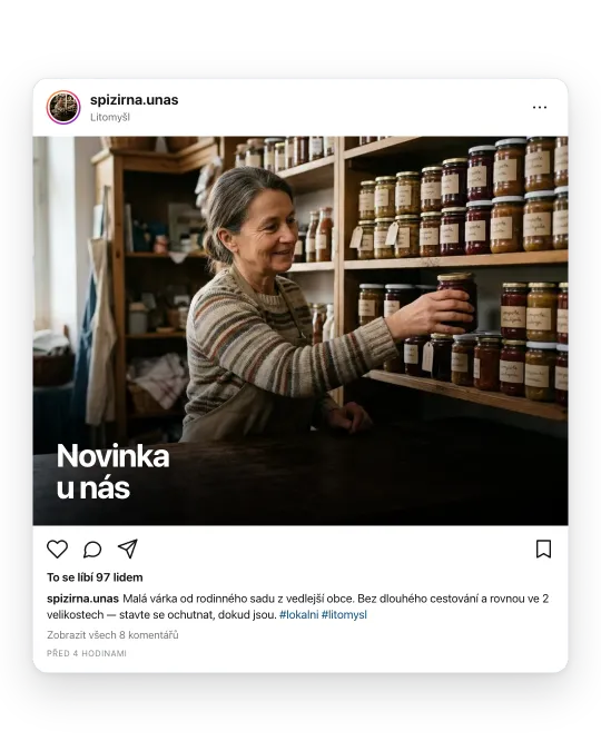 Przykładowy post sklepu z nagłówkiem Nowość u nas